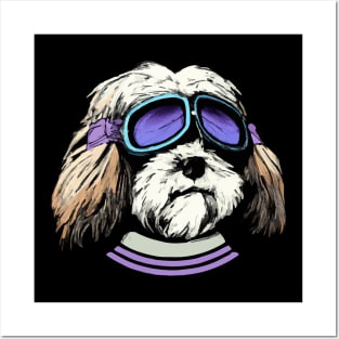 Havanese Dog Pilot Funny Dog Owner Retro Funny Dog Posters and Art